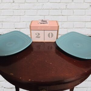 Fiesta Turquoise Retired Square Salad Plates (Set Of 2)